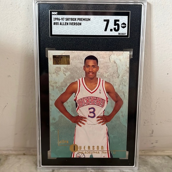 Allen Iverson Rookie Card Graded 7.5 SGC. 1996-97 Skybox Premium - Picture 1 of 3